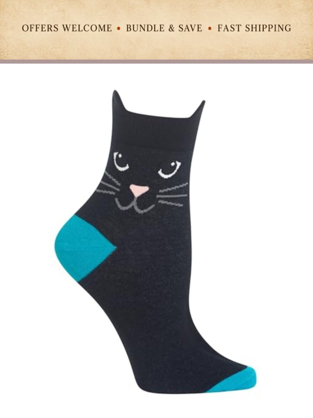 Cat Lover Novelty Knit Ankle Crew Socks Fun Gift for Women